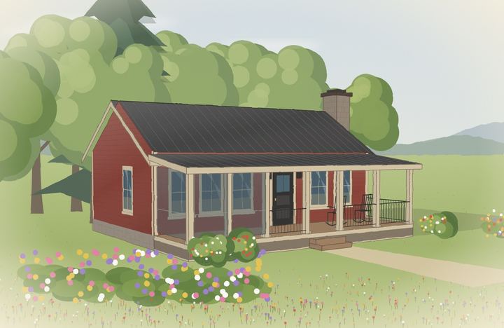 Illustrative exterior of The Darla Gay cottage