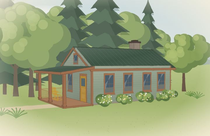 Illustrative exterior of The Tonya cottage